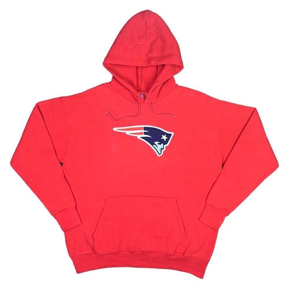 Vintage Y2K NFL New England Patriots Embroidered Fleece Hoodie - Size Medium